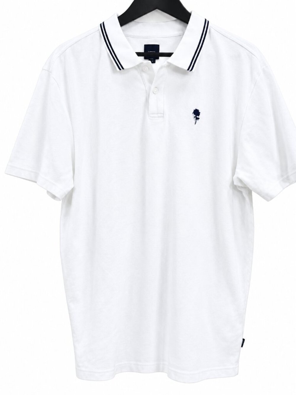 White Navy-Trimmed Vans Shirt | Size L